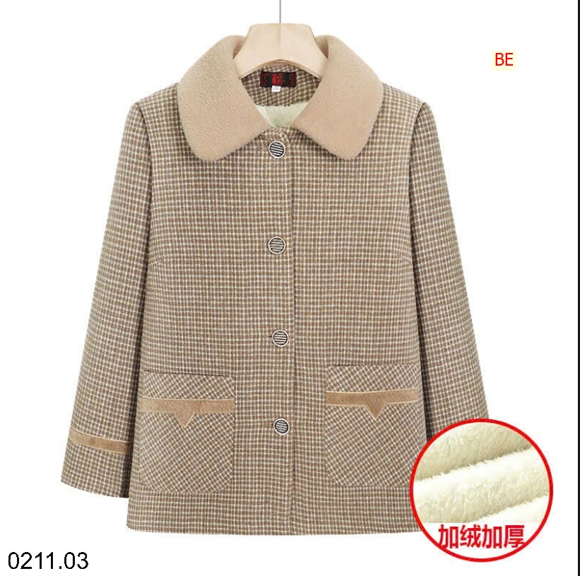 25HA0211.03 - ÁO DẠ CỔ SEN TRUNG NIÊN TẶNG MẸ