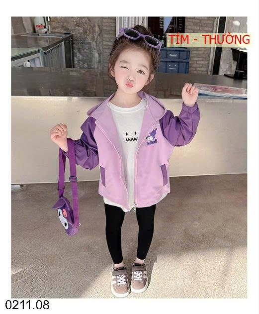 25HA0211.08 - KHOÁC GIÓ HOẠT HÌNH BÉ GÁI