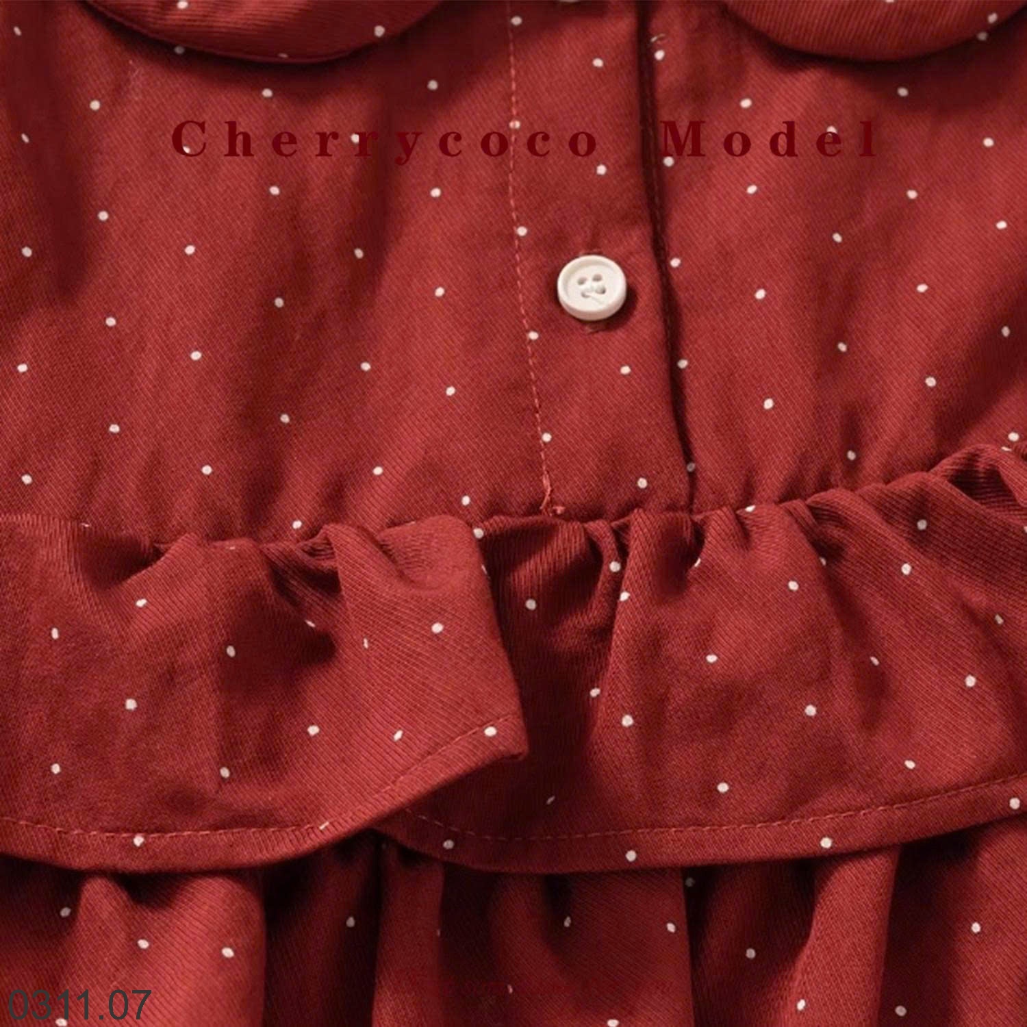 25HA0311.07 - SET VÁY XẾP TẦNG KÈM CARDIGAN CHERRY COCO