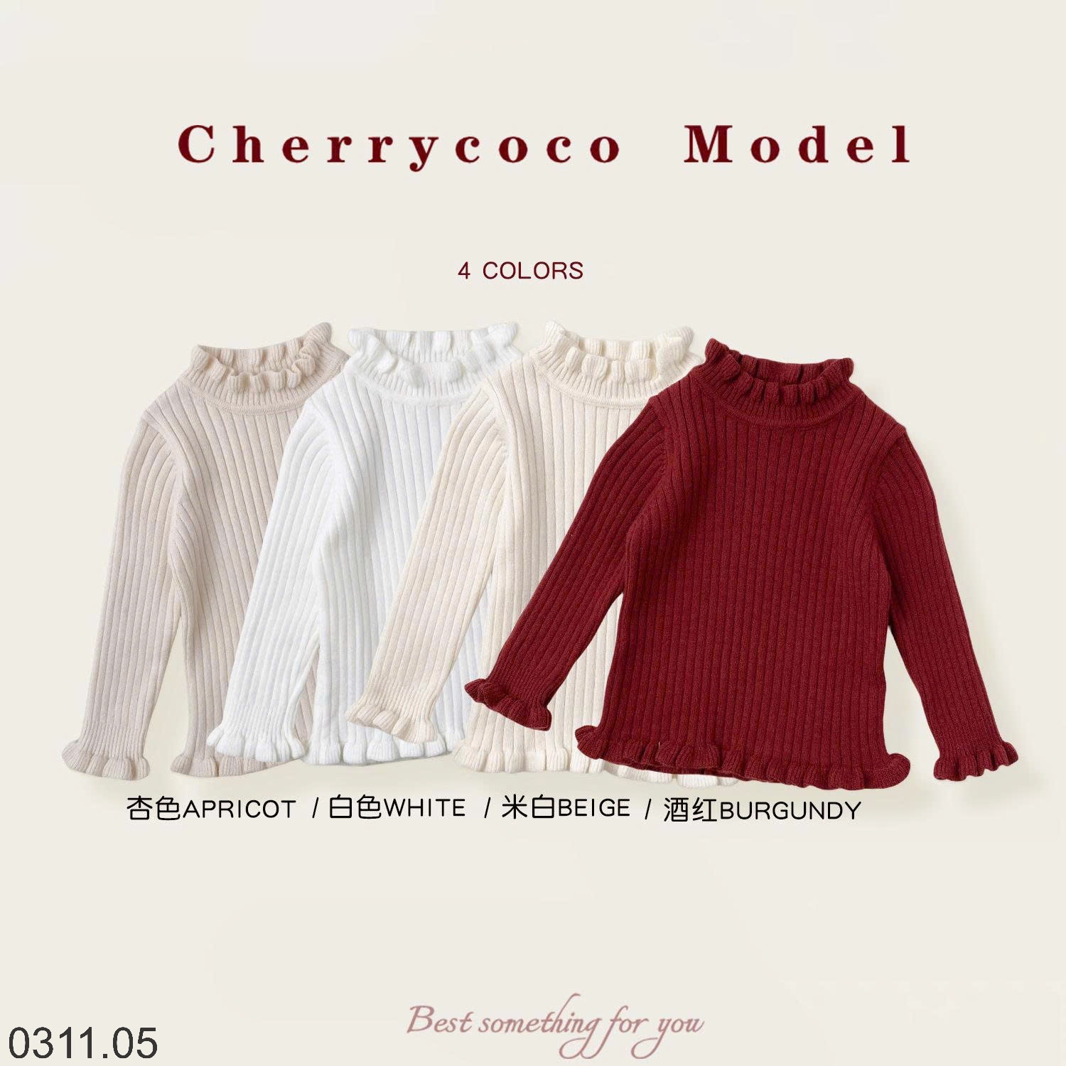 25HA0311.05 - ÁO LEN CAO CỔ CHERRY COCO QUẢNG CHÂU CAO CẤP BÉ GÁI