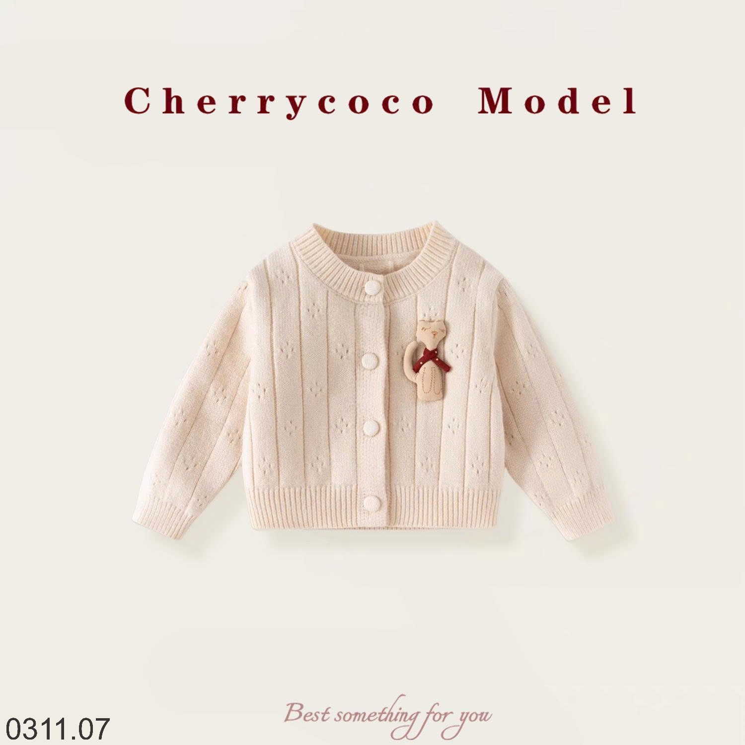 25HA0311.07 - SET VÁY XẾP TẦNG KÈM CARDIGAN CHERRY COCO