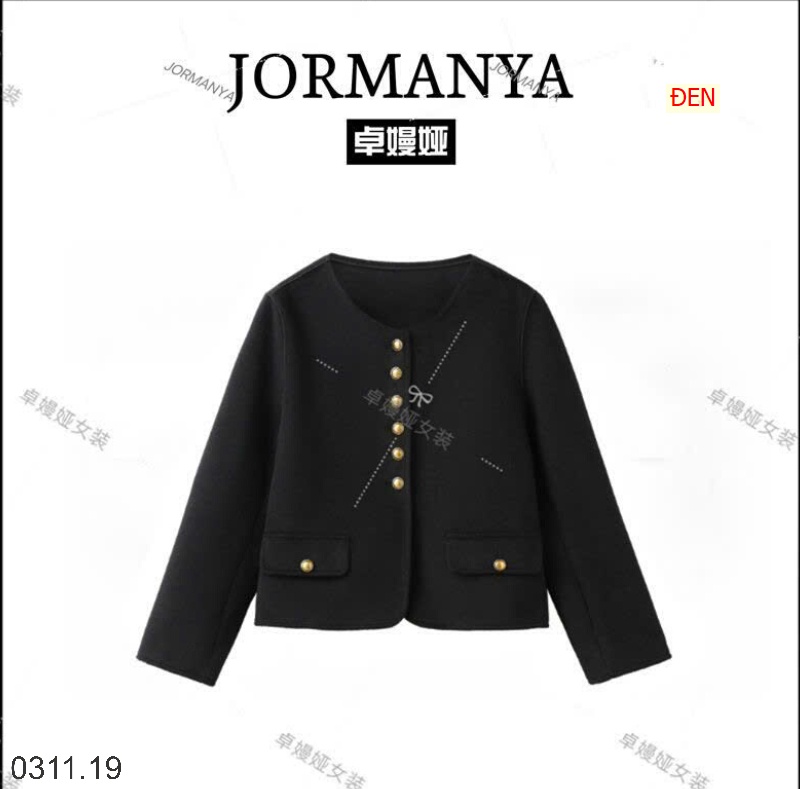 25HA0311.19 - ÁO KHOÁC DẠ JORMANYA