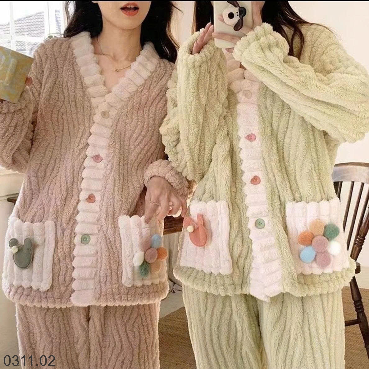 25HA0311.02 - BỘ NGỦ LÔNG CARDIGAN