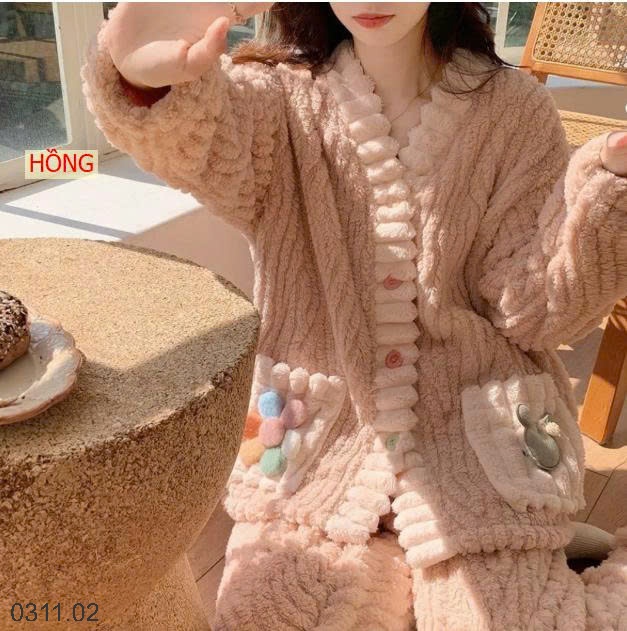 25HA0311.02 - BỘ NGỦ LÔNG CARDIGAN