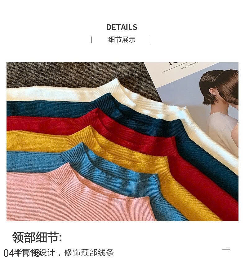 25HA0411.16 - ÁO LEN NGẮN TAY CAO CỔ DỆT KIM NỮ