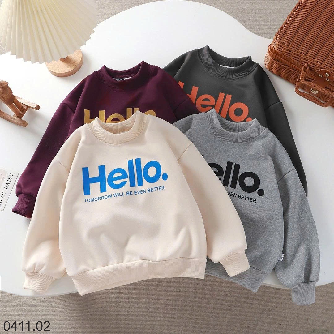 25HA0411.02 - ÁO NỈ HELLO CHO BÉ