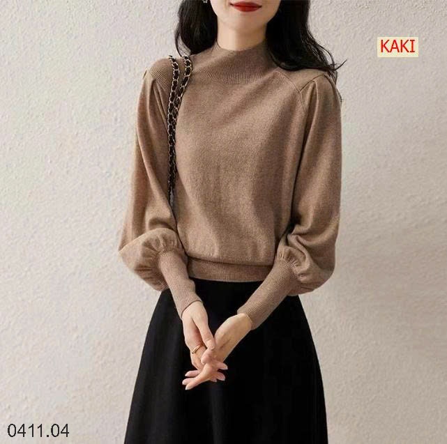 25HA0411.04 - ÁO LEN DỆT KIM TAY PHỒNG