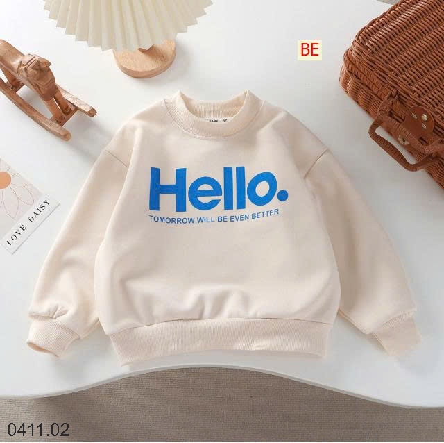 25HA0411.02 - ÁO NỈ HELLO CHO BÉ