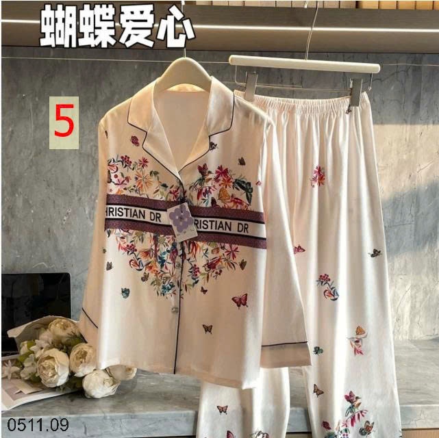 25HA0511.09 - BỘ PIJAMA LỤA XƯỚC SATIN MAD NONO