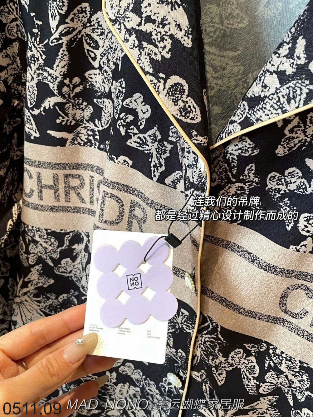 25HA0511.09 - BỘ PIJAMA LỤA XƯỚC SATIN MAD NONO
