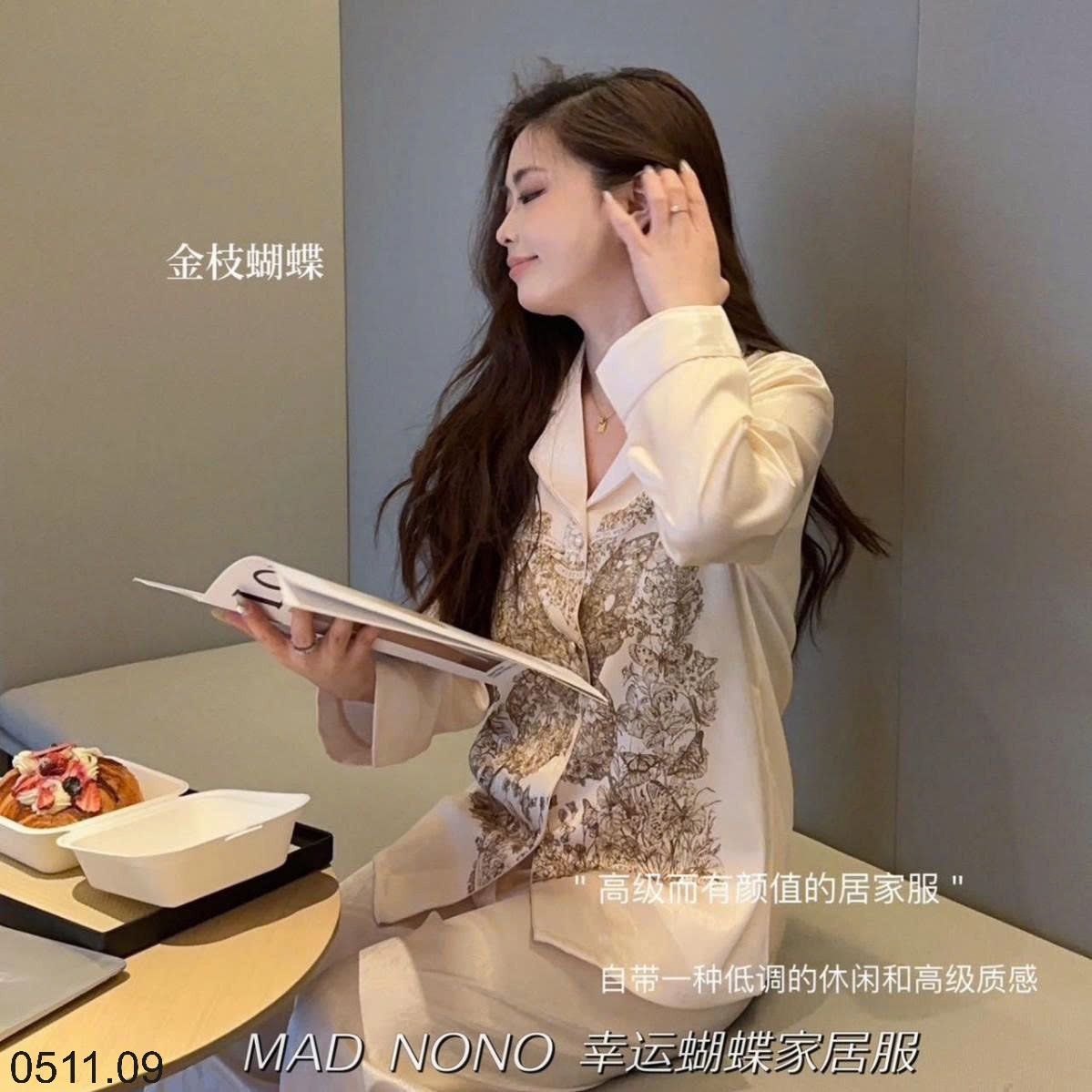 25HA0511.09 - BỘ PIJAMA LỤA XƯỚC SATIN MAD NONO