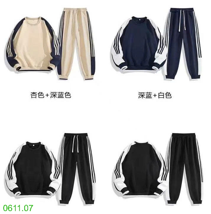 25HA0611.07 - BỘ NỈ THỂ THAO NAM CỔ TRÒN
