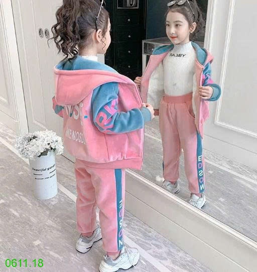 25HA0611.18 - BỘ NHUNG LÓT LÔNG ẤM BÉ GÁI