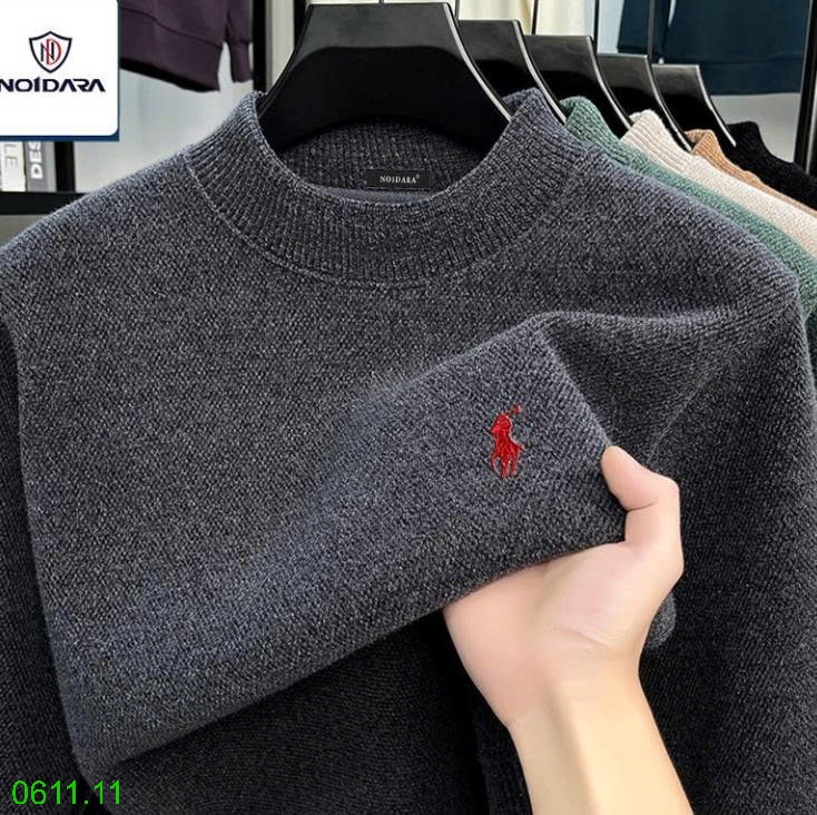 25HA0611.11 - ÁO LEN LÓT LÔNG CỔ TRÒN THÊU HÌNH NGỰA NO1DARA