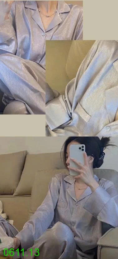 25HA0611.13 - BỘ PIJAMA LỤA XƯỚC