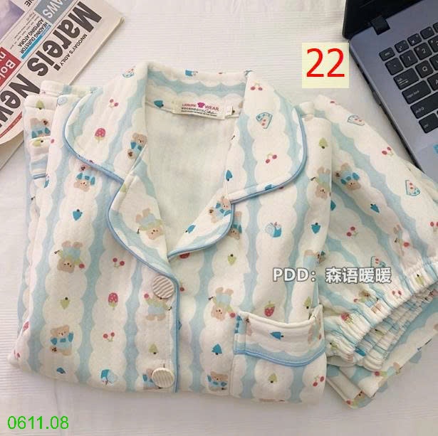 25HA0611.08 - BỘ PIZAMA DÀY DẶN THU ĐÔNG CHO NỮ
