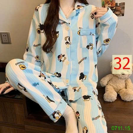 25HA0711.15 - BỘ PIZAMA NHIỀU LỚP ẤM ÁP CHO NỮ