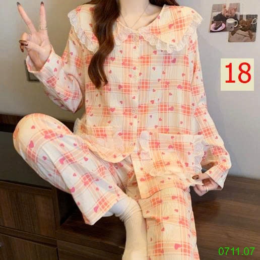 25HA0711.07 - BỘ DÀI MẶC NHÀ VIỀN BÈO TIỂU THƯ
