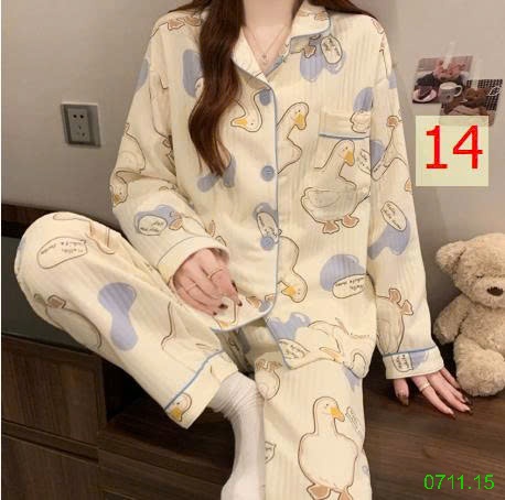 25HA0711.15 - BỘ PIZAMA NHIỀU LỚP ẤM ÁP CHO NỮ