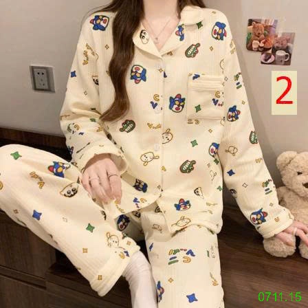 25HA0711.15 - BỘ PIZAMA NHIỀU LỚP ẤM ÁP CHO NỮ