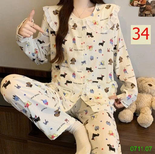 25HA0711.07 - BỘ DÀI MẶC NHÀ VIỀN BÈO TIỂU THƯ