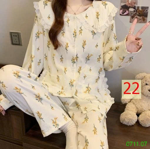 25HA0711.07 - BỘ DÀI MẶC NHÀ VIỀN BÈO TIỂU THƯ