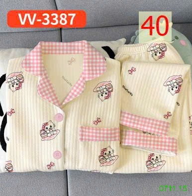 25HA0711.15 - BỘ PIZAMA NHIỀU LỚP ẤM ÁP CHO NỮ