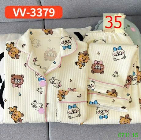 25HA0711.15 - BỘ PIZAMA NHIỀU LỚP ẤM ÁP CHO NỮ