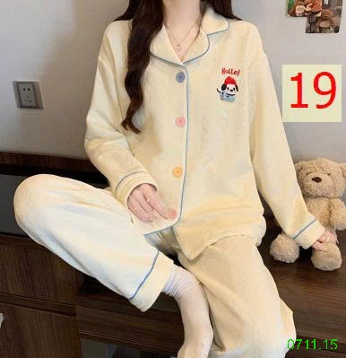 25HA0711.15 - BỘ PIZAMA NHIỀU LỚP ẤM ÁP CHO NỮ
