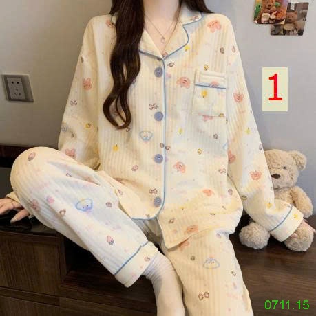 25HA0711.15 - BỘ PIZAMA NHIỀU LỚP ẤM ÁP CHO NỮ