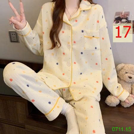 25HA0711.15 - BỘ PIZAMA NHIỀU LỚP ẤM ÁP CHO NỮ