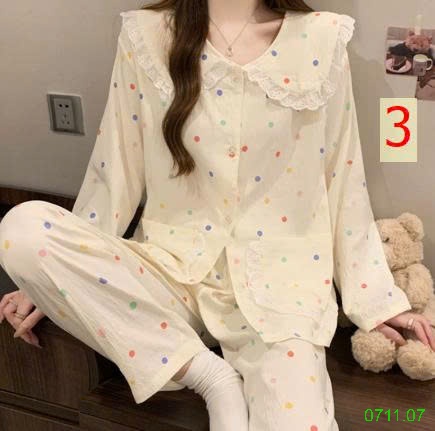 25HA0711.07 - BỘ DÀI MẶC NHÀ VIỀN BÈO TIỂU THƯ