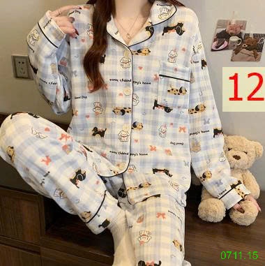 25HA0711.15 - BỘ PIZAMA NHIỀU LỚP ẤM ÁP CHO NỮ