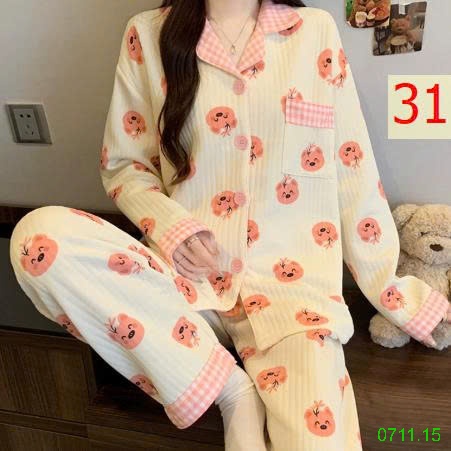 25HA0711.15 - BỘ PIZAMA NHIỀU LỚP ẤM ÁP CHO NỮ