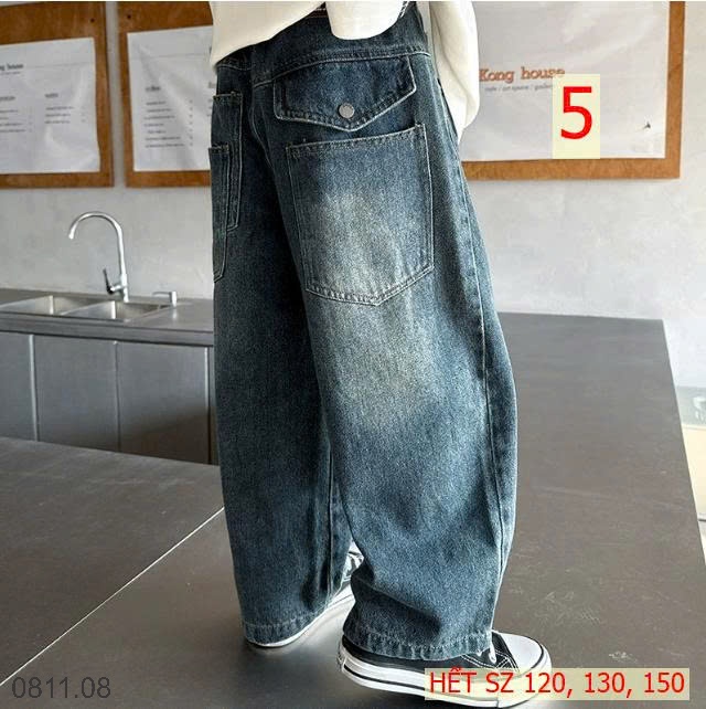 25HA0811.08 - QUẦN JEAN ỐNG RỘNG SIZE ĐẠI BÉ TRAI