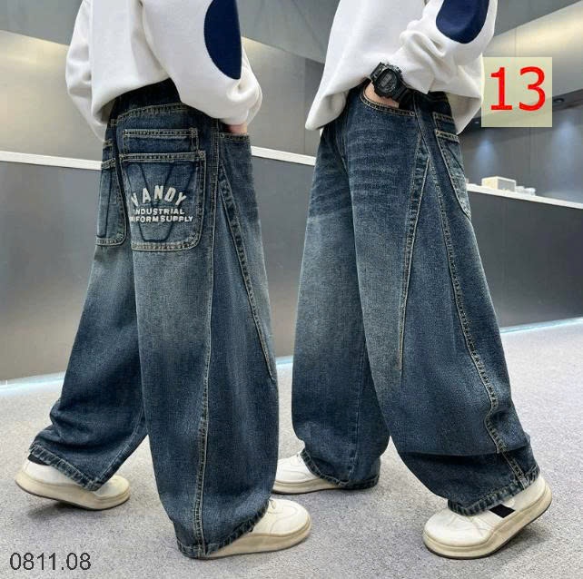 25HA0811.08 - QUẦN JEAN ỐNG RỘNG SIZE ĐẠI BÉ TRAI