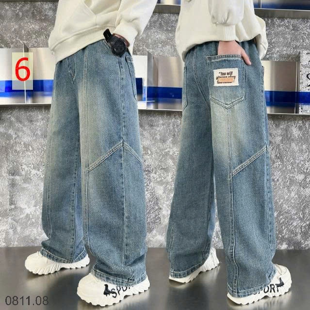 25HA0811.08 - QUẦN JEAN ỐNG RỘNG SIZE ĐẠI BÉ TRAI