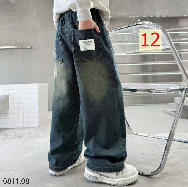 25HA0811.08 - QUẦN JEAN ỐNG RỘNG SIZE ĐẠI BÉ TRAI