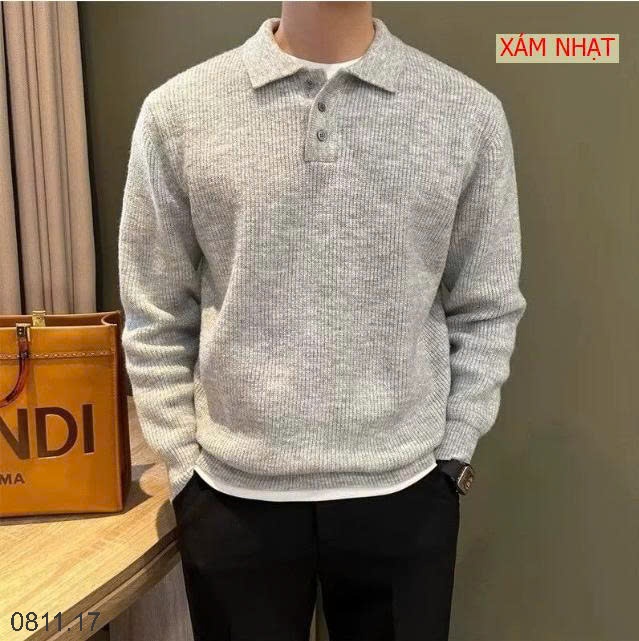 25HA0811.17 - ÁO LEN NAM CÚC CỔ