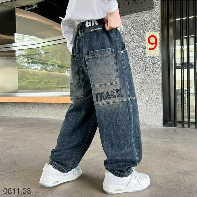 25HA0811.08 - QUẦN JEAN ỐNG RỘNG SIZE ĐẠI BÉ TRAI