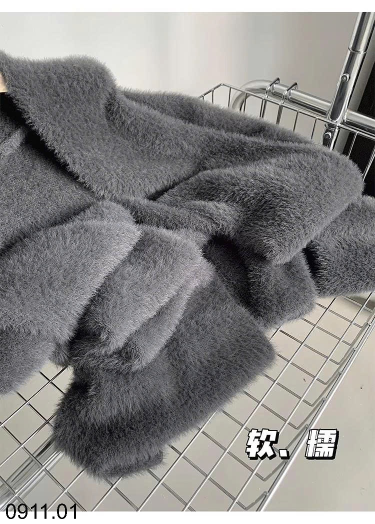 25HA0911.01 - ÁO CARDIGAN LEN LÔNG THỎ DÁNG DÀI
