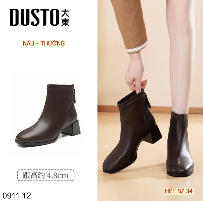 25HA0911.12 - BOOT GÓT VUÔNG CỔ NGẮN DUSTO