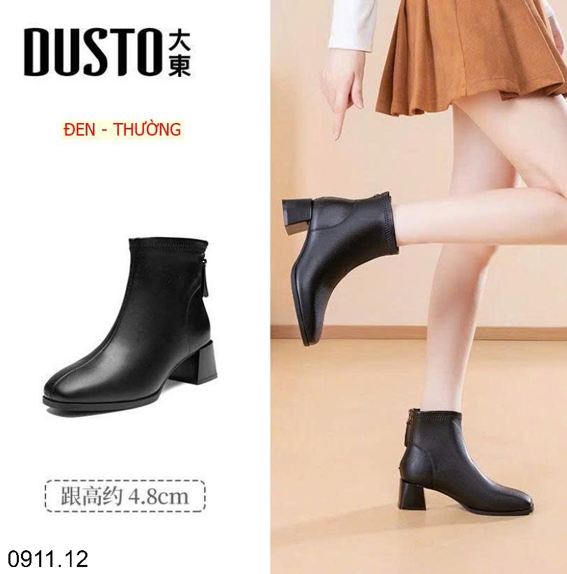 25HA0911.12 - BOOT GÓT VUÔNG CỔ NGẮN DUSTO