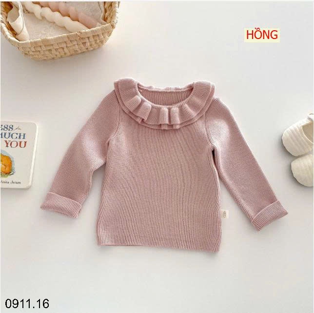 25HA0911.16 - ÁO LEN BÉ GÁI CỔ BÈO
