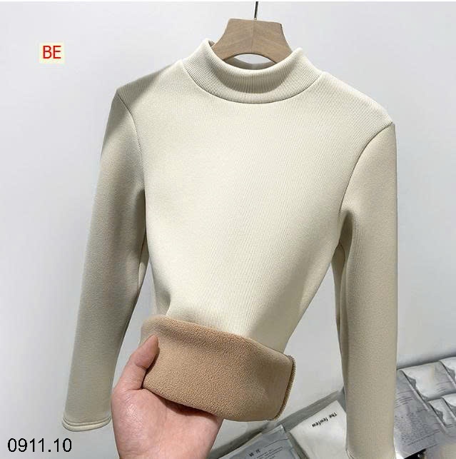25HA0911.10 - ÁO GIỮ NHIỆT LÓT LÔNG CỔ LỌ CHO NỮ