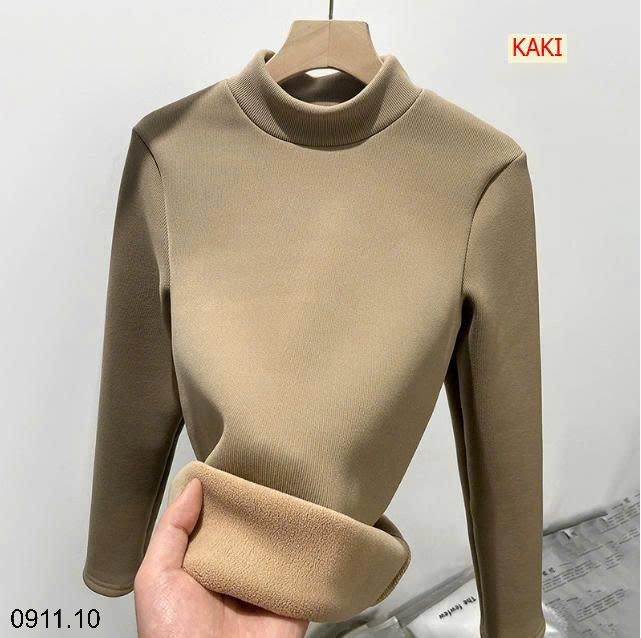 25HA0911.10 - ÁO GIỮ NHIỆT LÓT LÔNG CỔ LỌ CHO NỮ