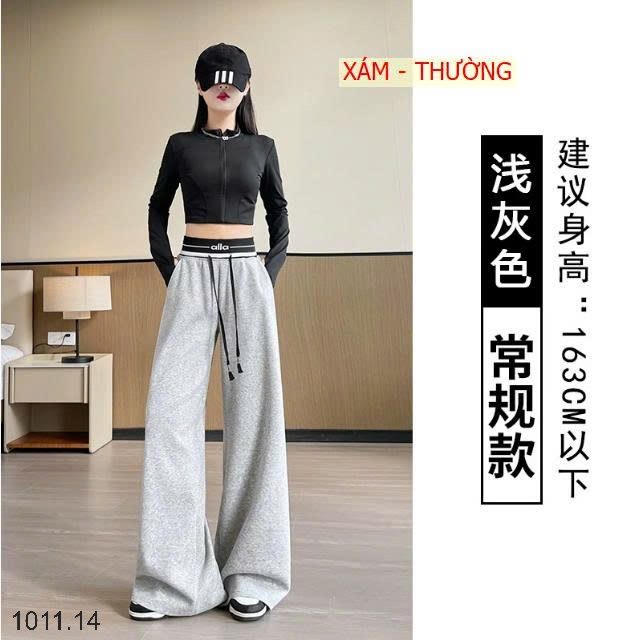 25HA1011.14 - QUẦN NỈ DÁNG XUÔNG CẠP CAO ALLA