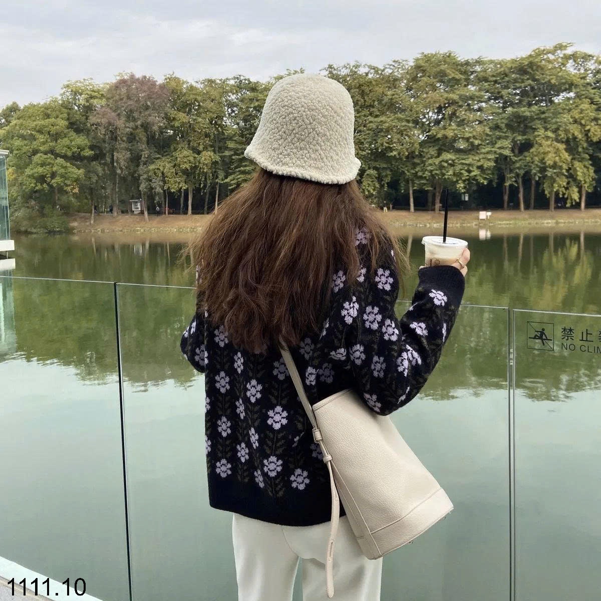 25HA1111.10 - CARDIGAN LEN DỆT KIM HOA