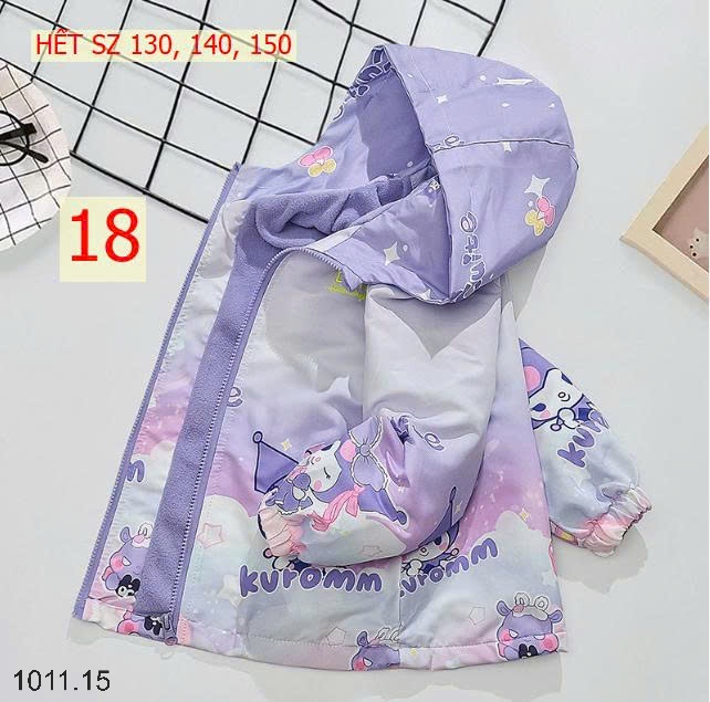 25HA1011.15 - ÁO KHOÁC GIÓ LÓT NỈ ẤM CHO BÉ GÁI SIZE ĐẠI DHM