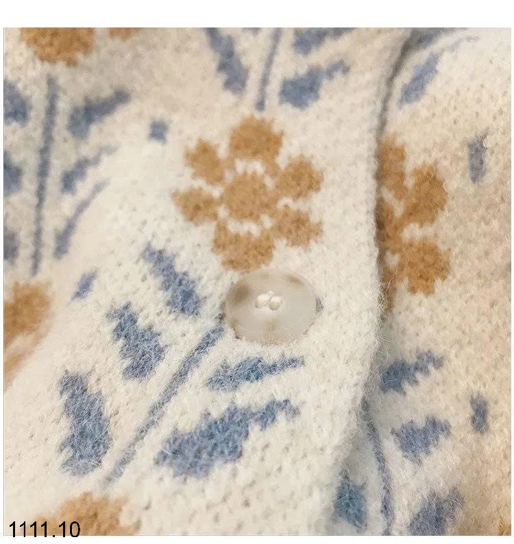 25HA1111.10 - CARDIGAN LEN DỆT KIM HOA